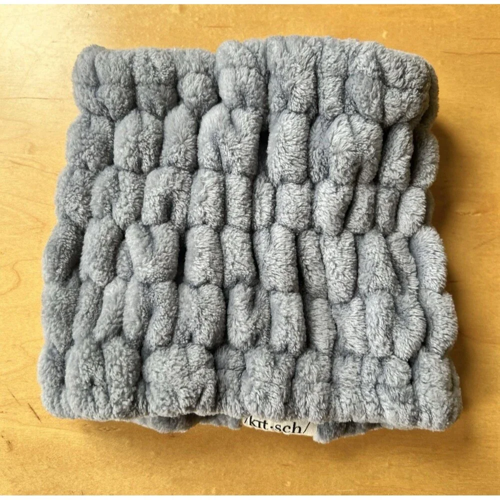 Kitsch Extra Wide Spa Headband - super soft and stretchy Gray 7.5